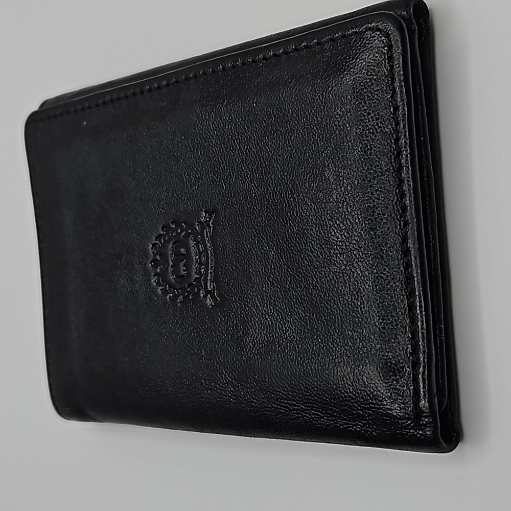 Christian Dior Black Leather Trifold Wallet with Dust Bag